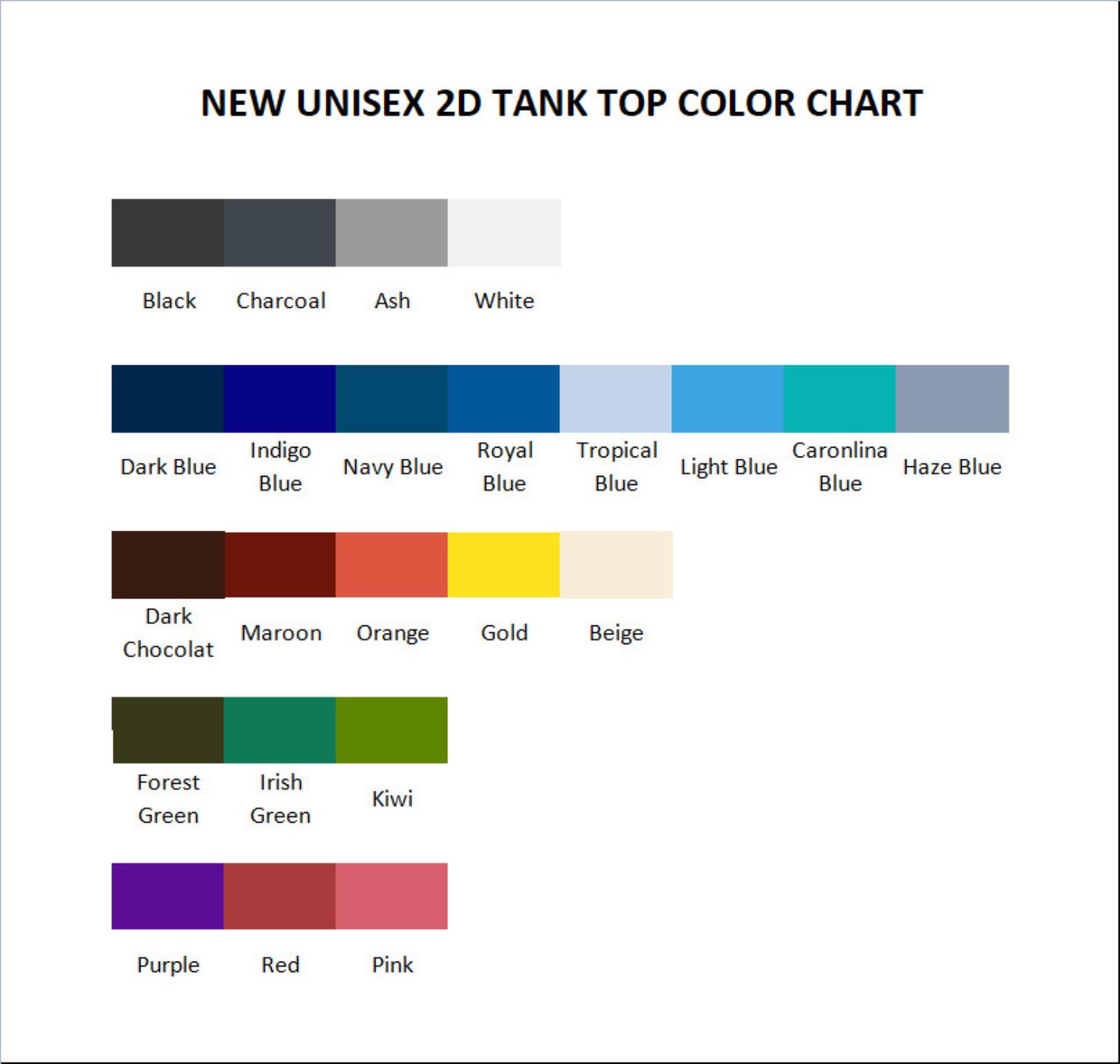 tank top color chart - Cult Of The Lamb Shop